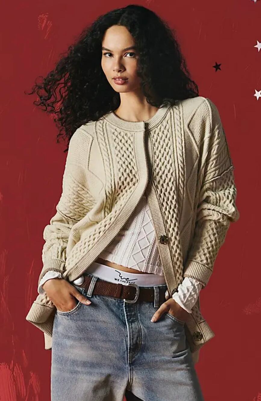 Free People We The Free Tennessee Cable Knit Cardigan | Size XS